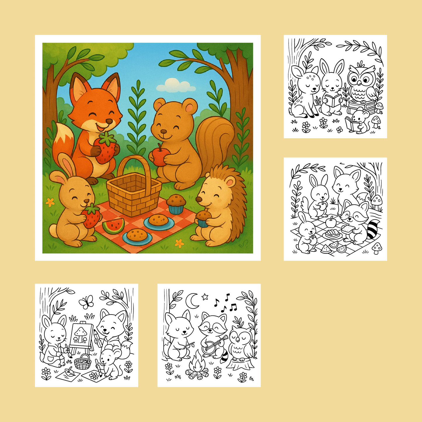 Tiny Forest Friends: A Forest Friends Coloring Book