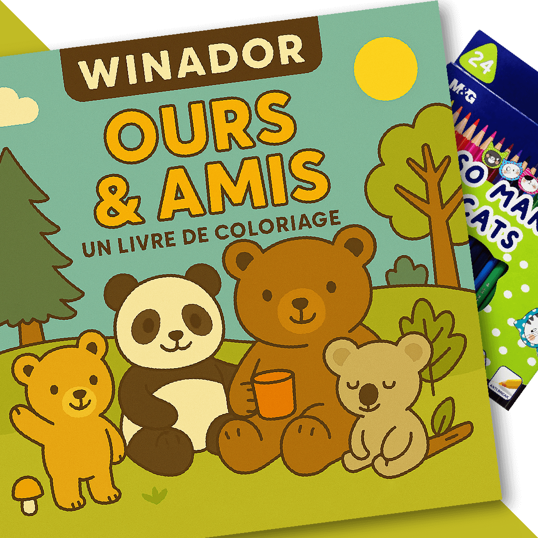 Ours et Amis: Livre de coloriage des copains ours + 24 Crayons De Coloriage