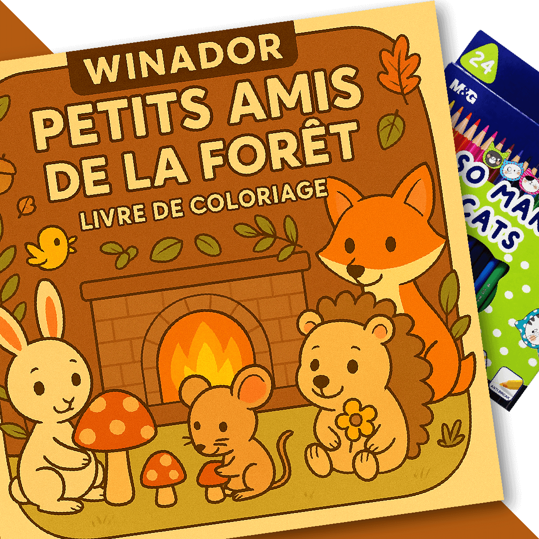 Petits Amis de la Forêt: Livre de coloriage des amis de la forêt + 24 Crayons De Coloriage