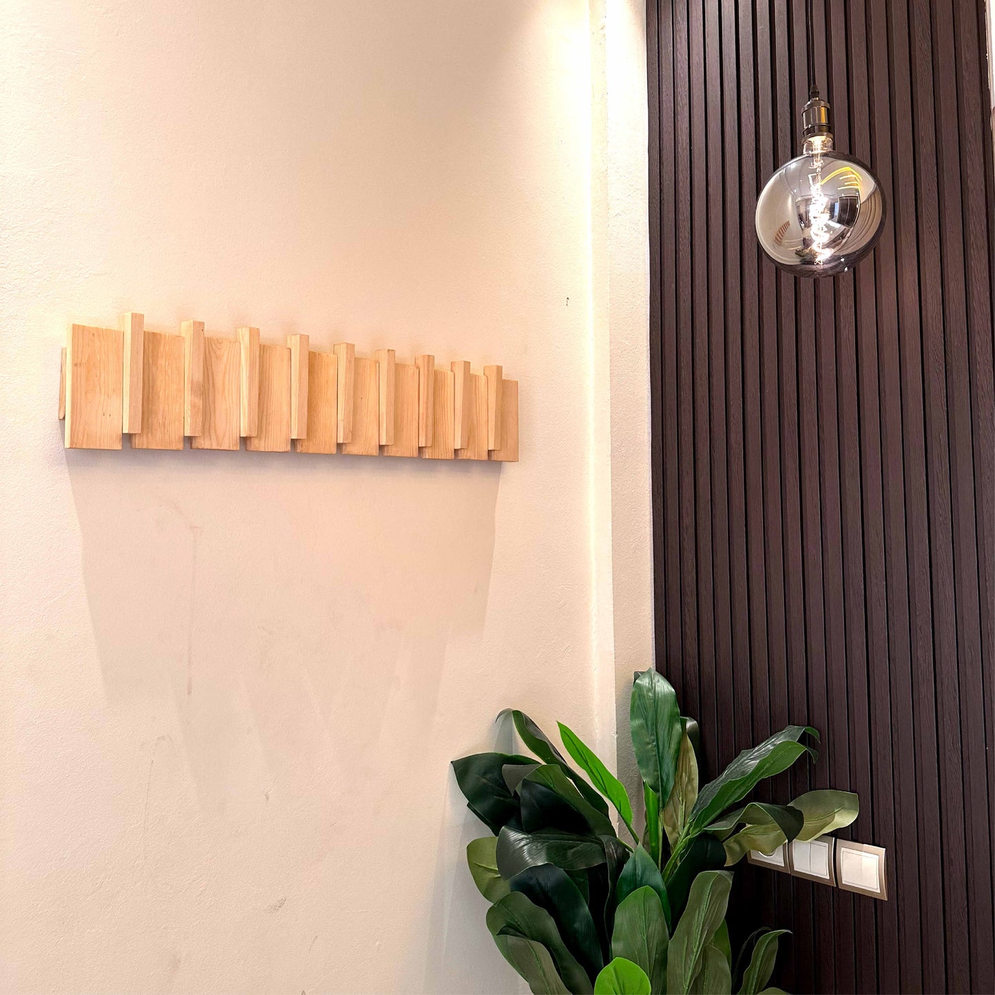 crochet mural en bois