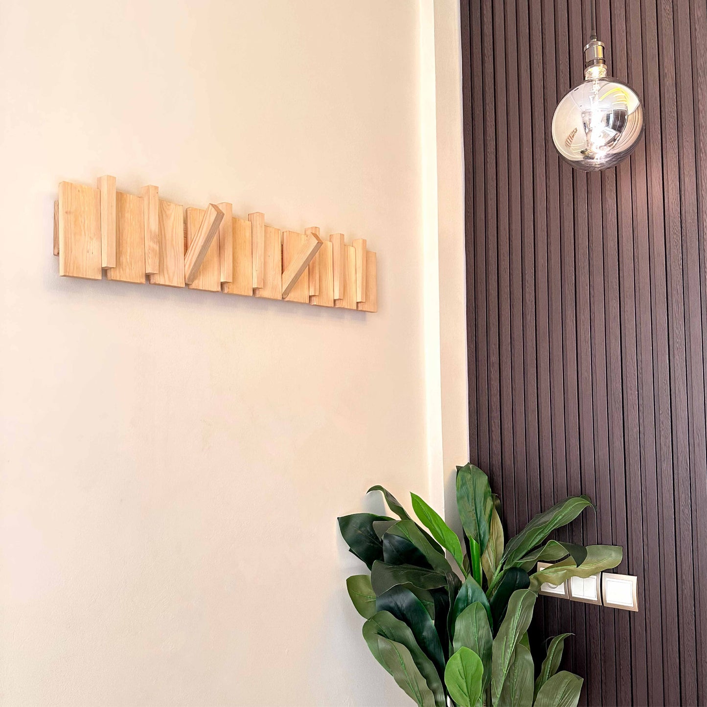 crochet mural en bois