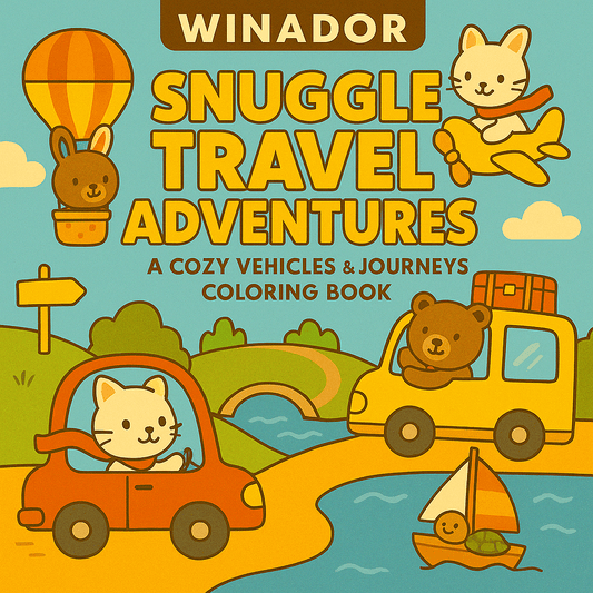 Snuggle Travel Adventures: A Cozy Vehicles and Journeys Coloring Book