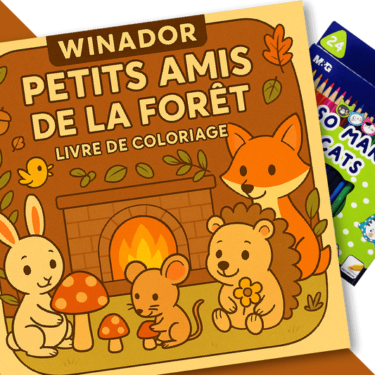 Petits Amis de la Forêt: Livre de coloriage des amis de la forêt + 24 Crayons De Coloriage